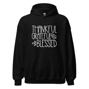 Fall Thankful Grateful Blessed Unisex Hoodie - Cozy Autumn Apparel - Red Surge Apparel